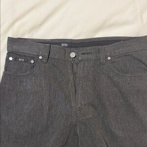 BOSS Men's Charcoal Straight 5 pocket pants 34x29